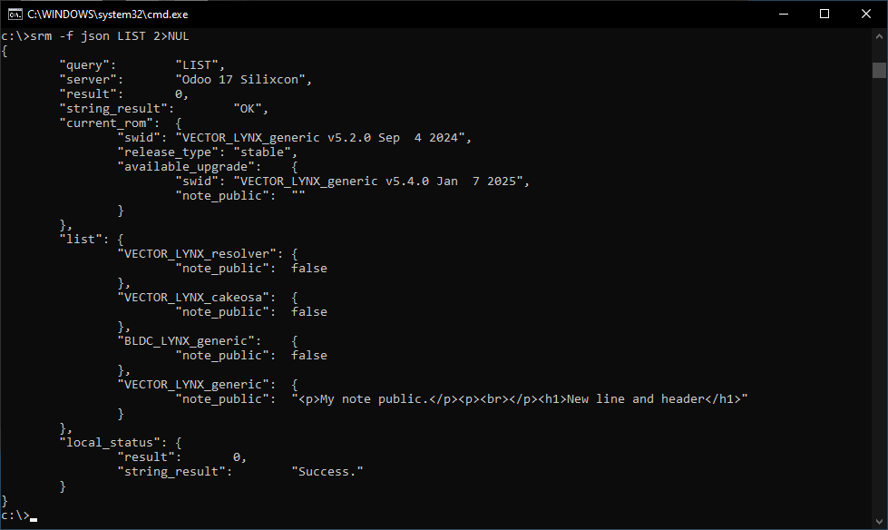 srm json list