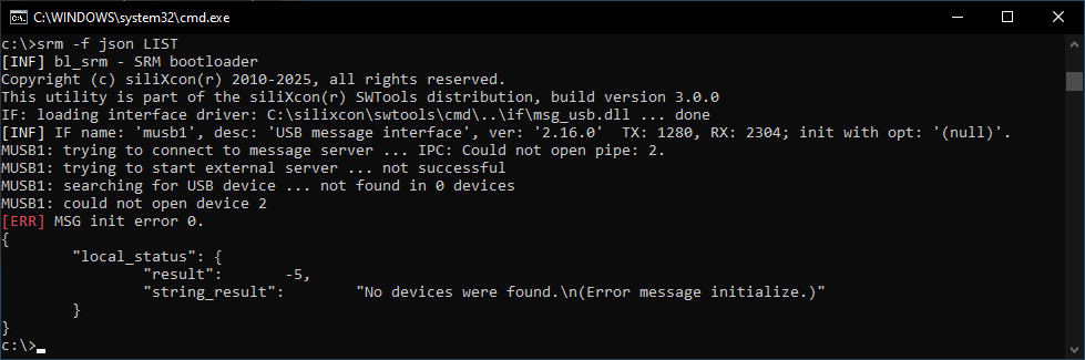srm json error